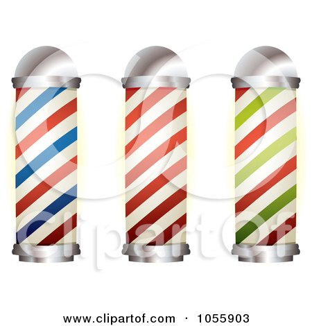 Royalty-Free Vector Clip Art Illustration of a Digital Collage Of Barber Shop Poles by michaeltravers