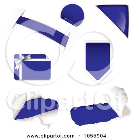 Royalty-Free Vector Clip Art Illustration of a Digital Collage Of Blue Design Elements by michaeltravers