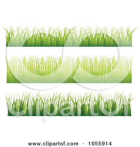 Royalty-Free Vector Clip Art Illustration of a Digital Collage Of Grass Borders by michaeltravers