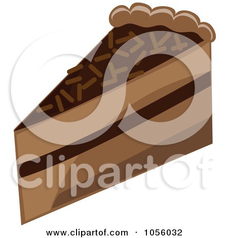 Royalty-Free Vector Clip Art Illustration of a Chocolate Layer Cake Slice by Pams Clipart