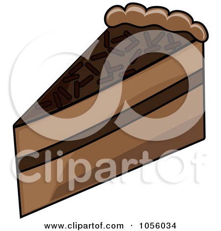 Royalty-Free Vector Clip Art Illustration of a Slice Of Chocolate Layer Cake by Pams Clipart