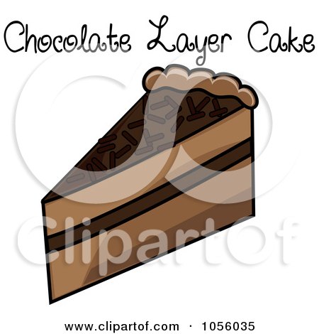 Royalty-Free Vector Clip Art Illustration of a Slice Of Chocolate Layer Cake With Text by Pams Clipart
