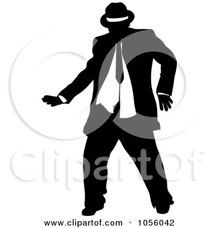 Royalty-Free Vector Clip Art Illustration of a Chubby Man Dancing - 5 by Pams Clipart