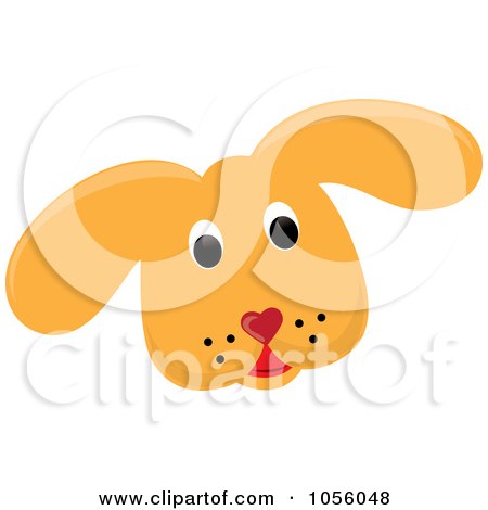 Royalty-Free Vector Clip Art Illustration of a Yellow Puppy Face by Pams Clipart