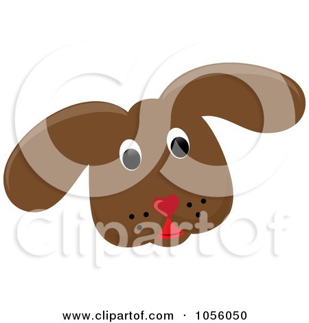 Royalty-Free Vector Clip Art Illustration of a Brown Puppy Face by Pams Clipart