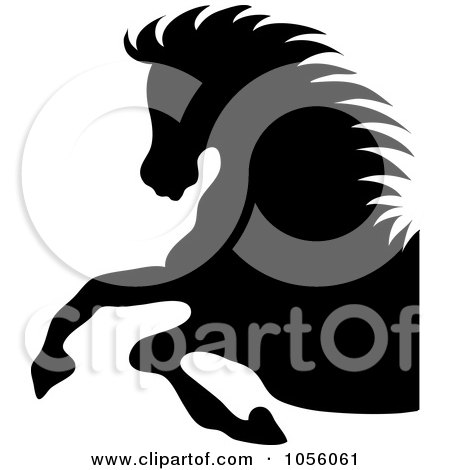 Royalty-Free Vector Clip Art Illustration of a Black Horse Silhouette by Pams Clipart