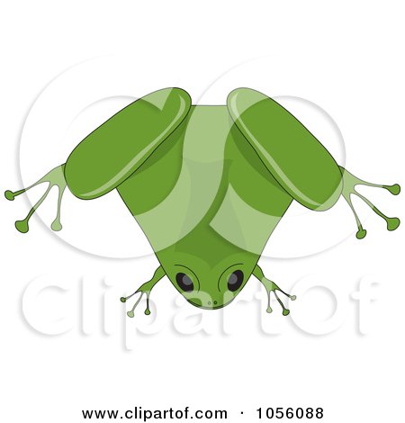 Royalty-Free Vector Clip Art Illustration of a Chubby Green Frog by Pams Clipart