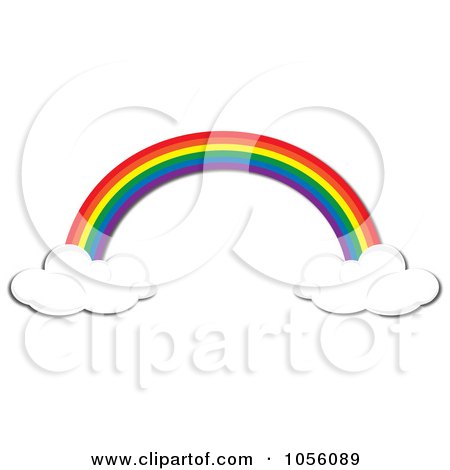 Royalty-Free Vector Clip Art Illustration of a Rainbow Floating On Two Clouds by Pams Clipart