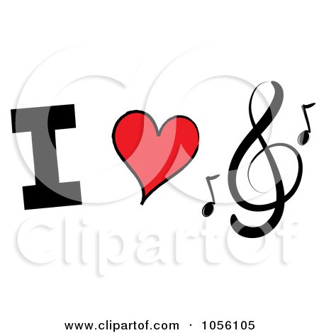 Royalty-Free Vector Clip Art Illustration of I Heart Music by Pams Clipart