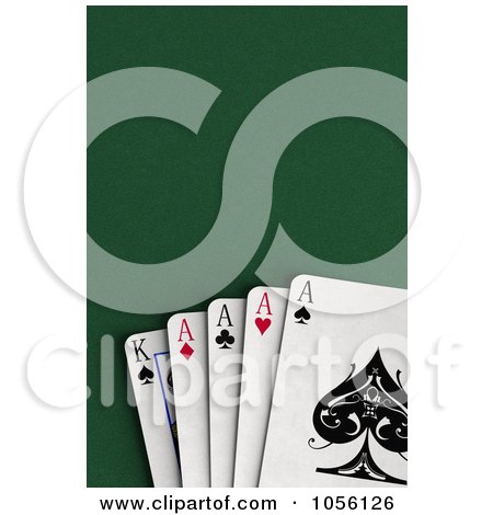 Royalty-Free CGI Clip Art Illustration of 3d Ace And A King Cards On Felt by stockillustrations
