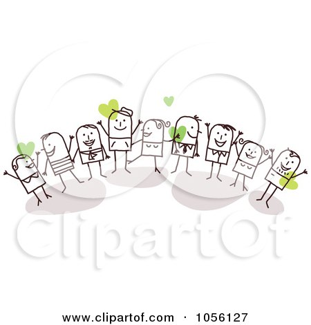 Royalty-Free Vector Clip Art Illustration of a Stick People Business Team by NL shop