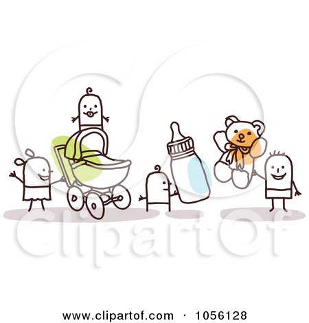 Royalty-Free Vector Clip Art Illustration of Stick Babies And Kids by NL shop