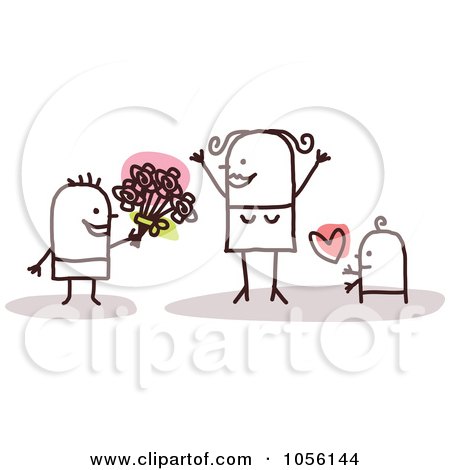 Royalty-Free Vector Clip Art Illustration of Children Greeting Their Mom On Mothers Day by NL shop
