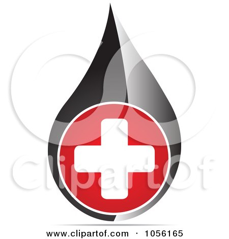 Royalty-Free Vector Clip Art Illustration of a Medical Cross Droplet by Andrei Marincas
