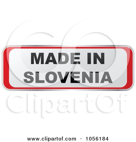 Royalty-Free Vector Clip Art Illustration of a Red And White MADE IN SLOVENIA Sticker by Andrei Marincas