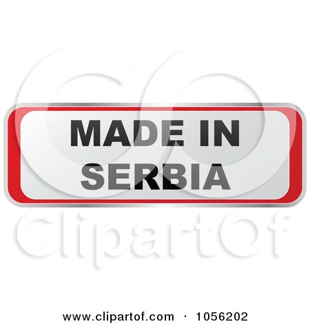 Royalty-Free Vector Clip Art Illustration of a Red And White MADE IN SERBIA Sticker by Andrei Marincas