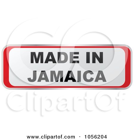 Royalty-Free Vector Clip Art Illustration of a Red And White MADE IN JAMAICA Sticker by Andrei Marincas
