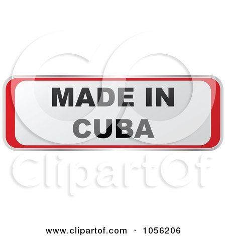 Royalty-Free Vector Clip Art Illustration of a Red And White MADE IN CUBA Sticker by Andrei Marincas