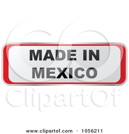 Royalty-Free Vector Clip Art Illustration of a Red And White MADE IN MEXICO Sticker by Andrei Marincas