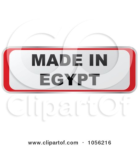 Royalty-Free Vector Clip Art Illustration of a Red And White MADE IN EGYPT Sticker by Andrei Marincas