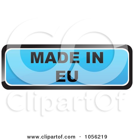 Royalty-Free Vector Clip Art Illustration of a Blue MADE IN EU Sticker by Andrei Marincas