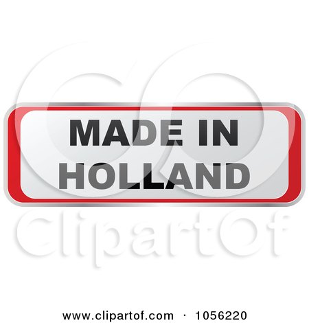 Royalty-Free Vector Clip Art Illustration of a Red And White MADE IN HOLLAND Sticker by Andrei Marincas