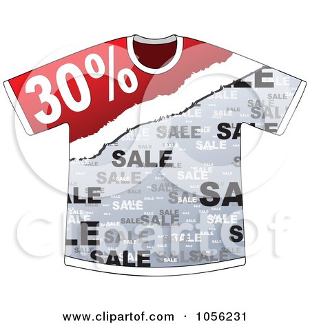 Royalty-Free Vector Clip Art Illustration of a Thirty Percent Discount On A T Shirt by Andrei Marincas