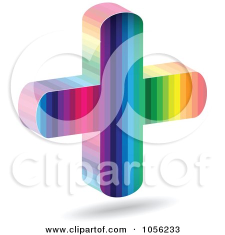 Royalty-Free Vector Clip Art Illustration of a Rainbow Medical Cross by Andrei Marincas