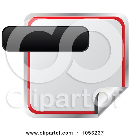 Royalty-Free Vector Clip Art Illustration of a Black Label Over A Red And White Peeling Sticker by Andrei Marincas