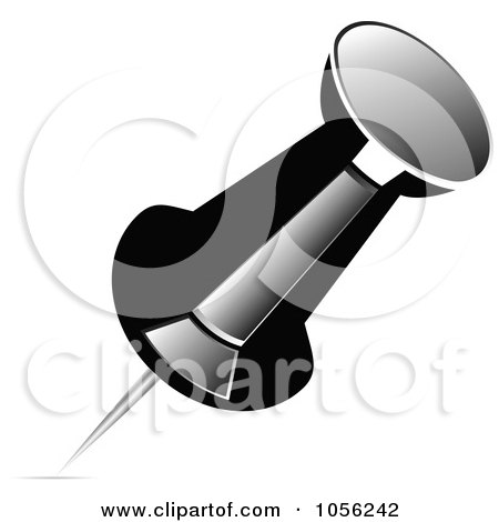 Royalty-Free Vector Clip Art Illustration of a 3d Shiny Black Pin by Andrei Marincas