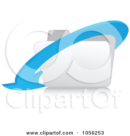 Royalty-Free Vector Clip Art Illustration of a 3d Blue Arrow Around A White Folder - 1 by Andrei Marincas