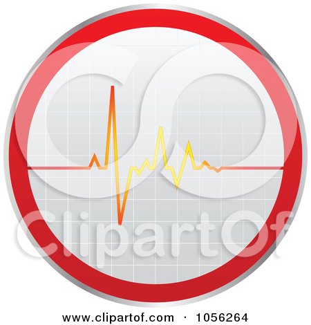 Royalty-Free Vector Clip Art Illustration of a Heart Beat On A Sticker by Andrei Marincas