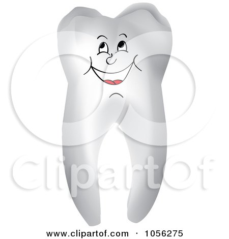Royalty-Free Vector Clip Art Illustration of a Cheerful Tooth Character by Andrei Marincas