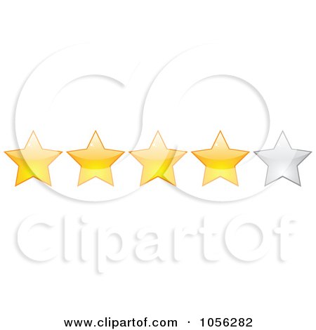 Royalty-Free Vector Clip Art Illustration of a Four Star Rating Border by Andrei Marincas