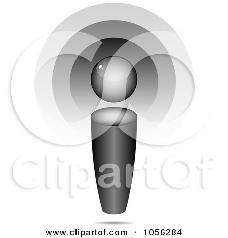 Royalty-Free Vector Clip Art Illustration of a 3d Shiny Microphone Or I by Andrei Marincas