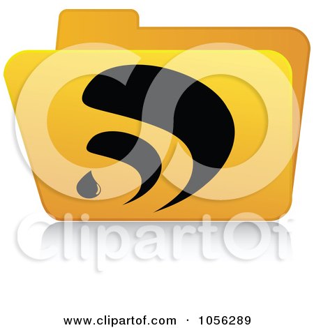 Royalty-Free Vector Clip Art Illustration of a Yellow 3d RSS Folder - 1 by Andrei Marincas