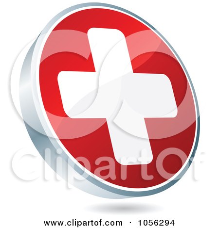 Royalty-Free Vector Clip Art Illustration of a Red And White Medical Cross Icon by Andrei Marincas