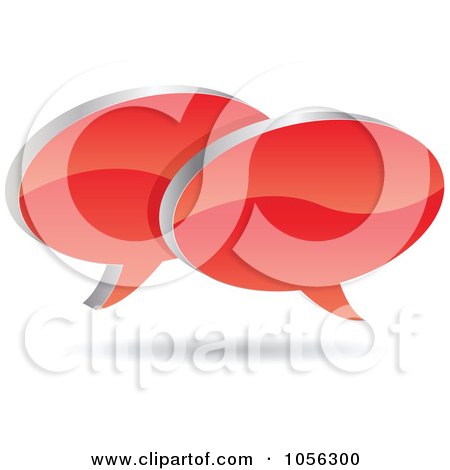 Royalty-Free Vector Clip Art Illustration of Shiny 3d Red Live Chat Windows by Andrei Marincas
