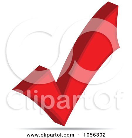 Royalty-Free Vector Clip Art Illustration of a 3d Red Check Mark by Andrei Marincas