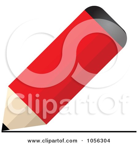 Royalty-Free Vector Clip Art Illustration of a 3d Red Pencil Icon by Andrei Marincas