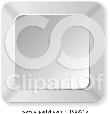 Royalty-Free Vector Clip Art Illustration of a 3d Silver Square Button by Andrei Marincas