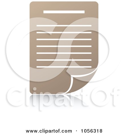 Royalty-Free Vector Clip Art Illustration of a Tan Paper Document Icon by Andrei Marincas