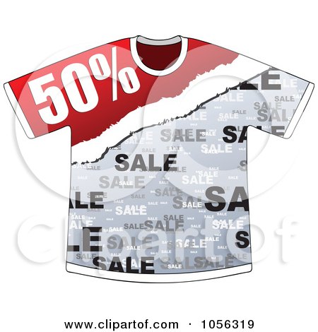 Royalty-Free Vector Clip Art Illustration of a Fifty Percent Discount On A T Shirt by Andrei Marincas