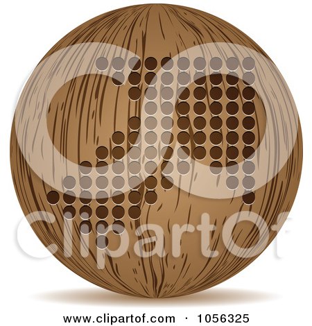 Royalty-Free Vector Clip Art Illustration of a 3d Wooden Arrow Sphere Icon by Andrei Marincas