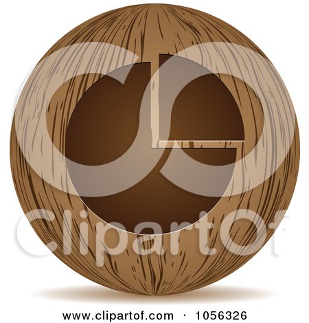 Royalty-Free Vector Clip Art Illustration of a 3d Wooden Pie Chart Sphere Icon by Andrei Marincas