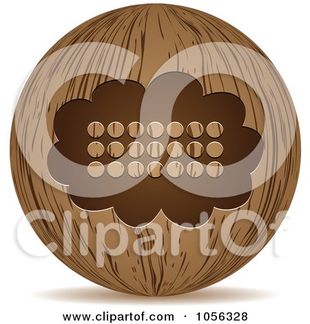 Royalty-Free Vector Clip Art Illustration of a 3d Wooden Thought Balloon Sphere Icon by Andrei Marincas