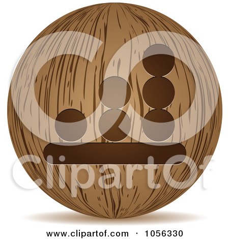 Royalty-Free Vector Clip Art Illustration of a 3d Wooden Bar Graph Sphere Icon by Andrei Marincas