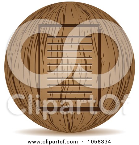 Royalty-Free Vector Clip Art Illustration of a 3d Wooden Document Sphere Icon by Andrei Marincas
