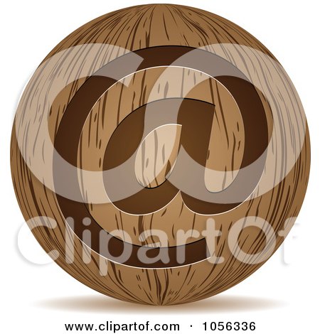 Royalty-Free Vector Clip Art Illustration of a 3d Wooden Email Sphere Icon by Andrei Marincas