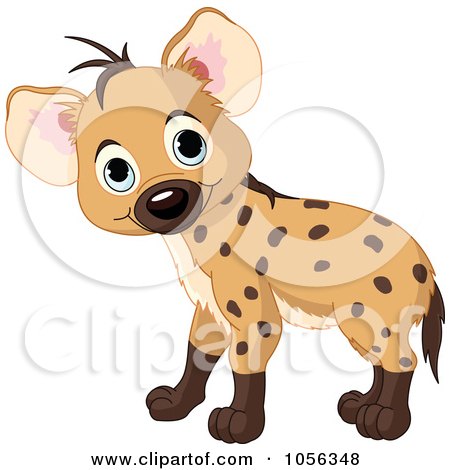 Royalty-Free Vector Clip Art Illustration of an Adorable Baby Boy Hyena Standing by Pushkin